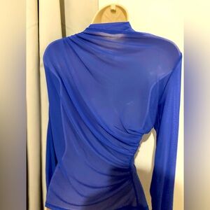 Sheer long sleeve thin sweater. Turtle neck